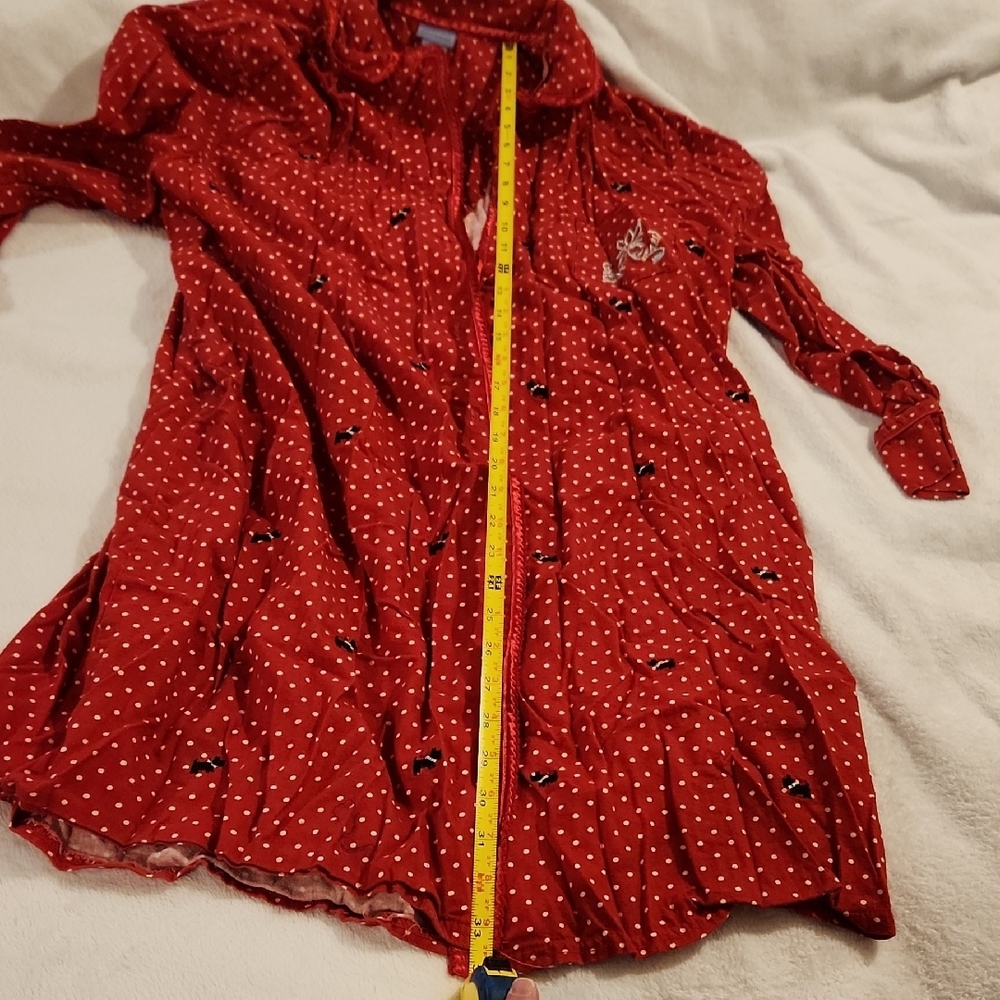 Laura Scott Red Polka Dot and Scotties Short Nightgown - Picture 4 of 9